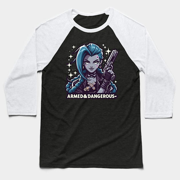 armed and dangerous- jinx power Baseball T-Shirt by whatyouareisbeautiful